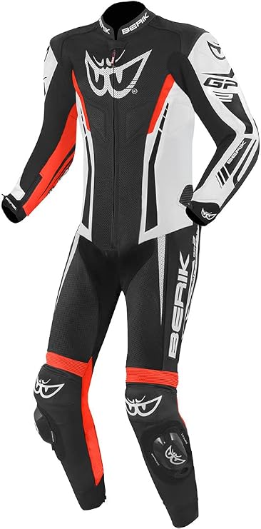 Berik Monza 1-Piece Motorcycle Leather Suit Black/White/Red 54