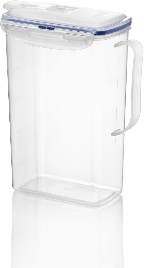 LocknLock Aqua Fridge Door Water Jug | Clear Pitcher | BPA Free Plastic Pitcher with Lid | 2 Quart Pitcher with Lid for Water, Juice, Tea & More Beverages, Clear