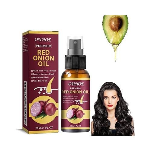 Red Onion Hair Oil for Hair Regrowth, Ouhoe Onion Oil for Hair Growth Anti Hair Fall for Shine & Strength, Red Onions Spray for Healthier Hair, Natural Herbs, Extracts & Oils 1pc