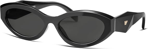VANLINKER Trendy Small Polarized Cat Eye Sunglasses for Women Thick Oval Shades VL9777