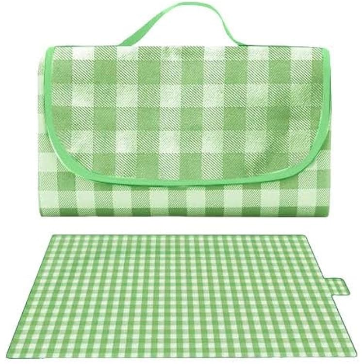 Extra Large Picnic Blankets, 80x80 Waterproof Foldable Sandproof Beach Blanket,Green Beach Mat,Portable Washable Picnic Blankets for Outdoor Travel Grass Camping,Beach Accessories