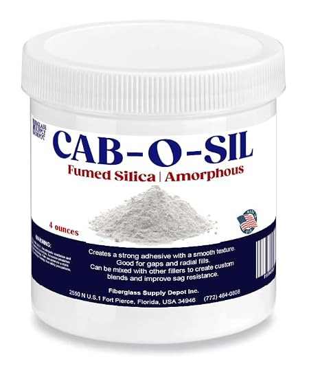 Fiberglass Supply Depot Cabosil Fumed Silica (Quarter Pint Jar) - Resin Thickener for Non-Saggy Putty - Advanced Epoxy Resin Thickener - Professional Thixotropic Agent for Smooth Epoxy