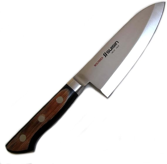 Suisin Inox Western-Style Knife Series, Genuine Sakai-Manufactured, Inox Steel 6.5" (165mm) Deba Knife