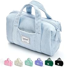 SPACEMATE Pencil Case Pouch Box Bag School Supplies Girls Boys Kids, Cute Preppy Stuff Large Big Capacity Aesthetic Pen Organizer, Back to College Stationary, Baby Blue, Corduroy Style, 1800ml