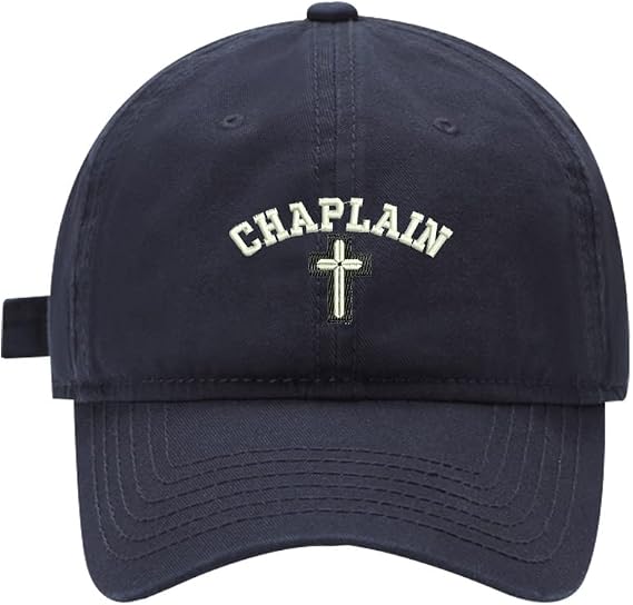 Mens Baseball Caps Embroidered Christain Chaplain Cross Adjustable Washed Cotton Dad Hat