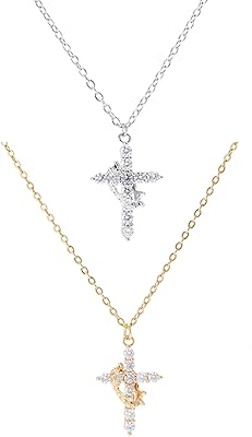 NMAVXKLI Cross Necklace Gold for Women, Christian Jewelry Set, Eternal Love & Faith Pendant, Anti-Tarnish Italian Alloy, Meaningful Religious Gift