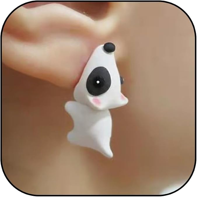 YANCHUN 6 Pairs Cute Animal Bite Earrings for Women 3D Clay Earrings Animal Cartoon Biting Ears Stud Earrings Jewelry Gifts