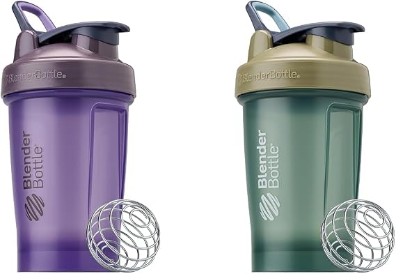 BlenderBottle Classic V2 Shaker Bottle 20oz Full Color Purple & Tan