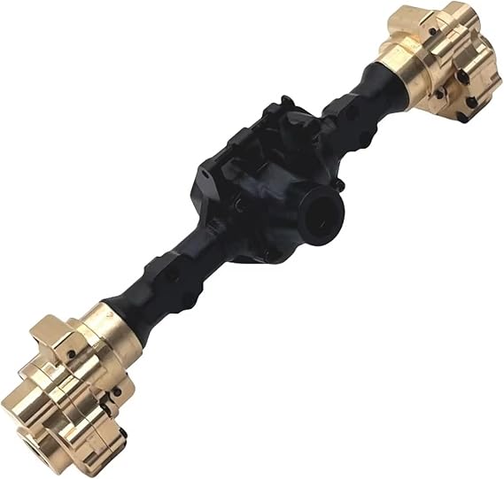 RC Front Rear Drive Axle Compatible With Wltoys 104006 104010 104020 104026 1/10 RC Car Front Rear Metal Portal Axle Gear Upgrade Parts Accessories(Black,Rear)