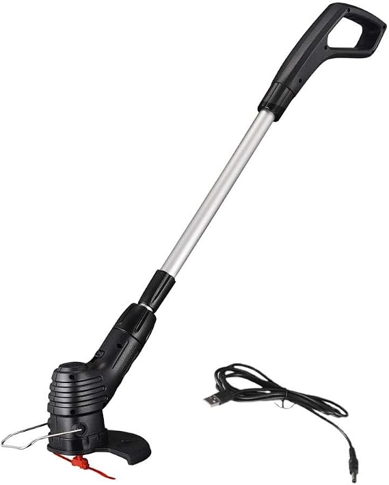 Electric Weed Wacker Cordless Stringless Garden Tool Cordless Lawn Trimmer Cordless Rechargeable Grass Trimmer String Grass Trimmer with 20 Blades for Garden Lawn Weeding (USB Charging)