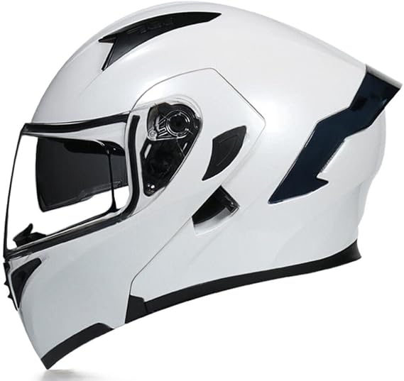 Full Face Flip Up Motorcycle Modular Helmet Integrated Motorbike Dual Visor for Adults Men Women Moped Street Racing DOT Approved