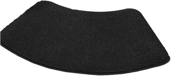 Quadrant Curved Shower Mat Solid Color Thick Shower Room Absorbent Floor Mat Soft Fur Foot Bathroom Non-slip(Black)