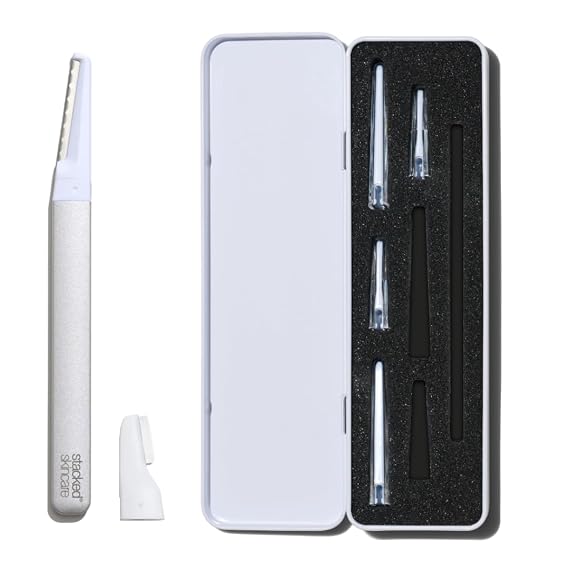 StackedSkincare Dermaplaning Kit with Tool, Refills & Precision Blades