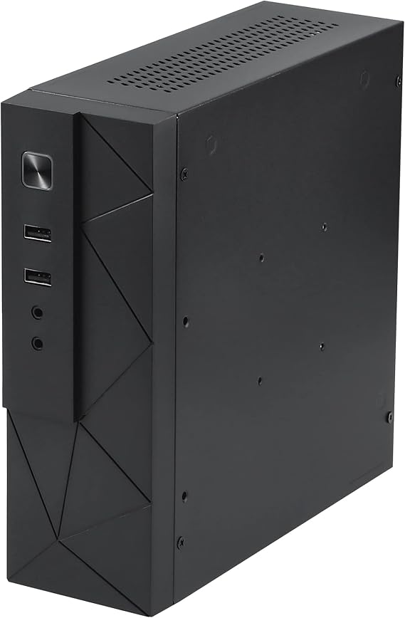 MX01 SECC Fanless Mini ITX HTPC Chassis with 3.5" Hard Drive Bay and Vertical Stand Foot (Black)
