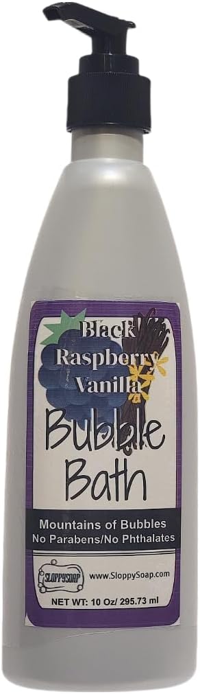Black Raspberry Vanilla Bubble Bath, 10 Fl Oz, Paraben-Free, Mountains of Bubbles