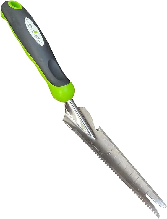 Garden Guru Hand Weeder Trowel with Ergonomic Handle Stainless Steel Weeding & Digging Knife Rust Resistant - Perfect for Weeding, Transplanting, Digging, Pruning, Cutting