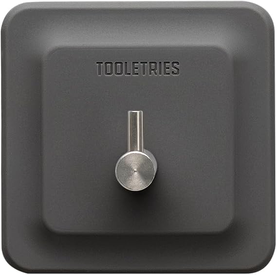 TOOLETRIES Arnold Silicone Shower Hook, Adhesive Bathroom Hook - Charcoal