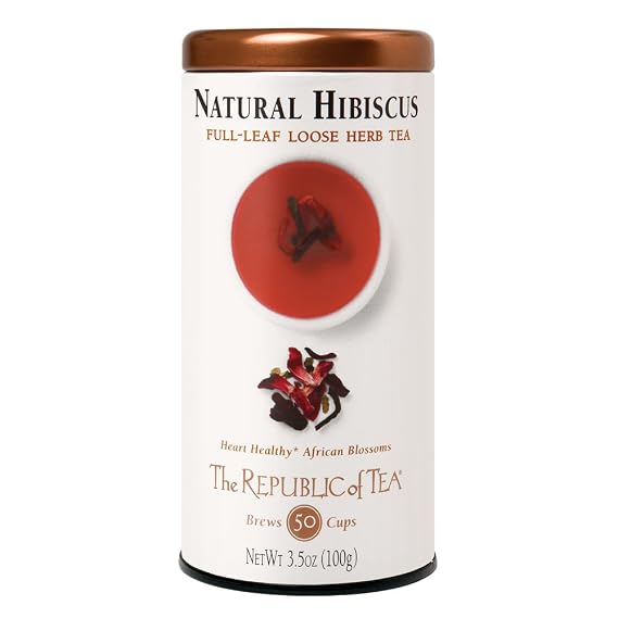 The Republic of Tea Natural Hibiscus Herbal Full Leaf Tea, 3.5 Ounces