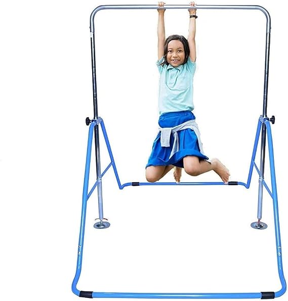 JungleKids Expandable Gymnastics Bar Junior Training Kip Bar Adjustable Height Jungle Gym Children Folding Training Monkey Bars Child Gym Climb Tower Playground Balance Bar for Kids Gymnasts