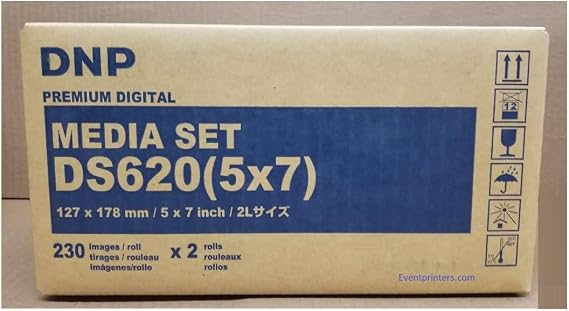 DNP 5x7 Media for DS620A Printer (Total of 460 Prints). Paper and Ribbon Print kit.  with Free Samples of Our Photo FOLDERS (EVENTPRINTERS Brand).
