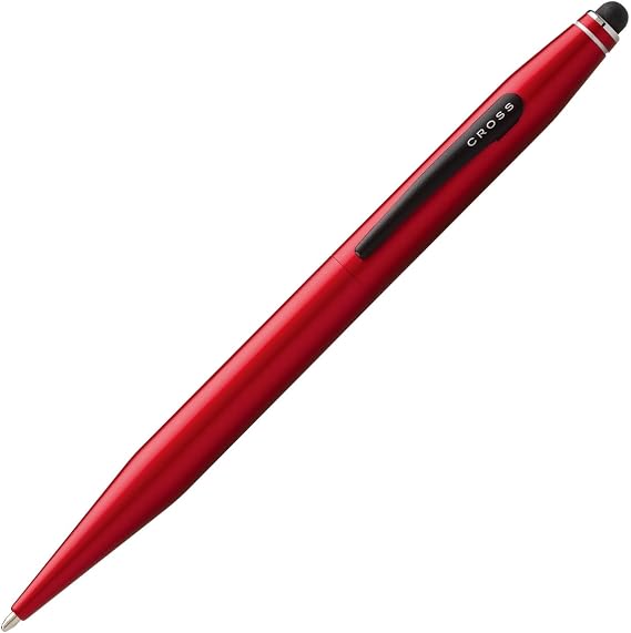 Cross Tech2 Refillable Ballpoint Pen, Medium Ballpen With Stylus, Includes Premium Gift Box - Metallic Red