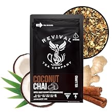 Revival Tea Company Coconut Chai Tea - Black Tea Blend with Fresh Spiced Chai and Coconut Flavor - Loose Leaf 8 Ounces