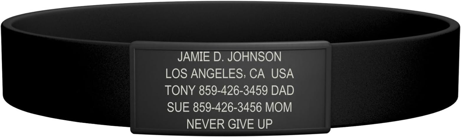 ROAD iD Official Stretch ID Bracelet for Men and Women - Stretchable and Comfy Silicone Bracelets (13mm Wide)