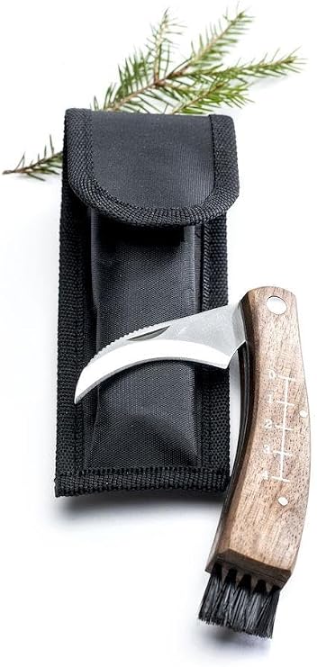 Sagaform Forest Mushroom/Truffle Knife with Canvas Case,Brown