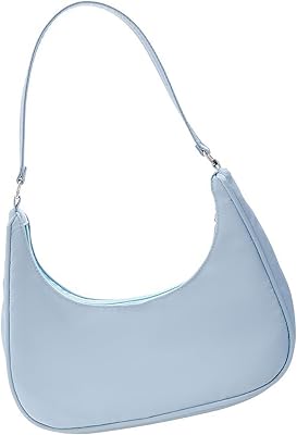 Nylon Underarm Bag Shoulder Bags Mini Tote Handbag Clutch Purse with Zipper Bar Purse Crescent Bag Crossbody Casual
