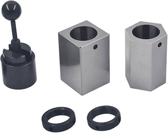 5C Collet Block Set Hex Square Rings & Collet Closer Holder, 5C-CB Collet Block Set Hex Collet Block Square Collet Block and Collet Closer for Milling Machines Lathes
