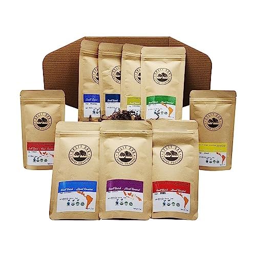 Split Oak Coffee Roasters Gourmet Gift Box Whole Bean Variety Pack Gift Box, 9 Medium Roast Coffees from Around the World Global Tasting Collection, 2oz Bags, Roasted in the USA