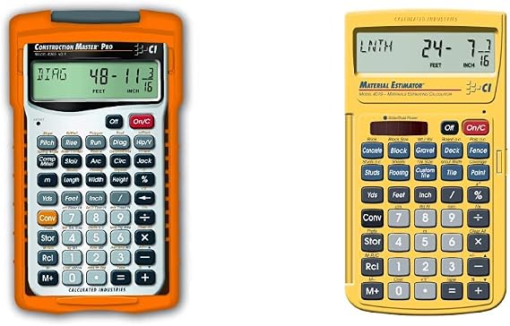 Calculated Industries 4065 Construction Calculator & Industries 4019 Material Estimator Calculator | Finds Project Building Material Costs for DIYs, Contractors, Yellow