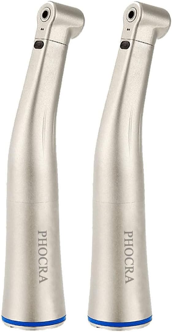 2pcs Low Speed Handpiece 1:1 Bend Handpiece Internal Water Injection Grinder Fiber Optic E Type Applicable Rod Φ0.09 inch 2.35 mm