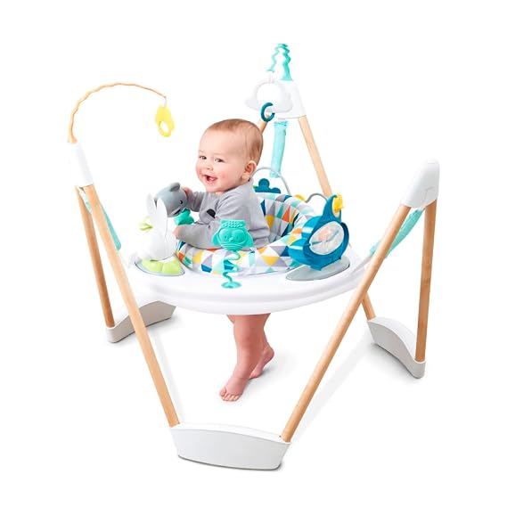 Evenflo Exersaucer Wood Frame Jumper, Woodland Wonder