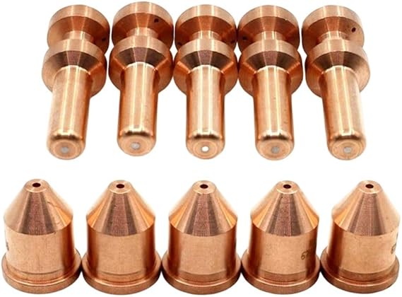 10pcs Set Plasma Torch Consumables For Miller Spectrum For XT60 Torch 60A Including 249929 Nozzles And 256026 Electrodes For Metal Fabrication