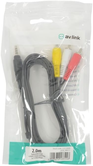 AV:Link | Camcorder Audio/Video Lead | 2.0 Metre