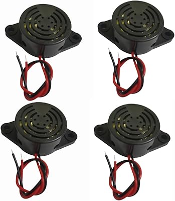 DC 3-24V Electronic Buzzer Alarm Sounder Continuous Beep 4Pcs Black SFM-27-I