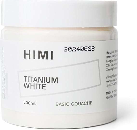 HIMI Gouache Refill Paints,White Color(200 ml Bottles), Non Toxic Paint for Canvas and Paper, Art Supplies for Professionals, Students(White)