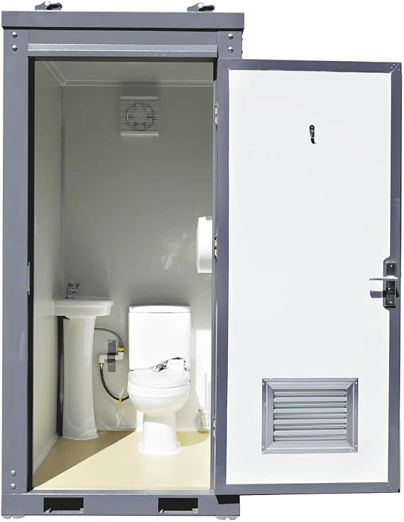 Outdoor Portable Restroom with One Private Stalls, Mobile Toilet for Concerts, Conventions, Construction, Sporting Events