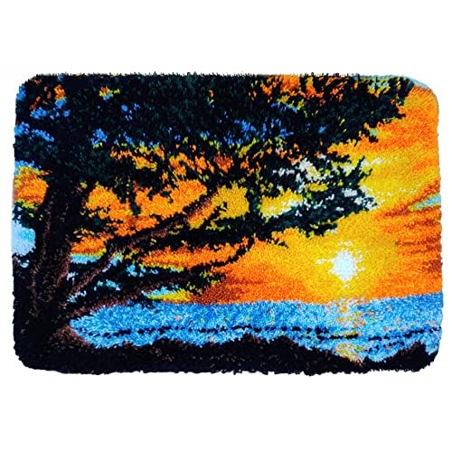 Latch Hook Kits, Soft Simple Embroidery DIY Rug Craft Kit with Include Latch Hook Set, Home Decoration39.4X23.6 Inch100X60cm