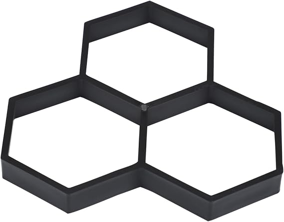 VANZACK 1pc Diy Concrete Stamps Mats Set Hexagonal Paving Mould for Cement Floor Path Maker