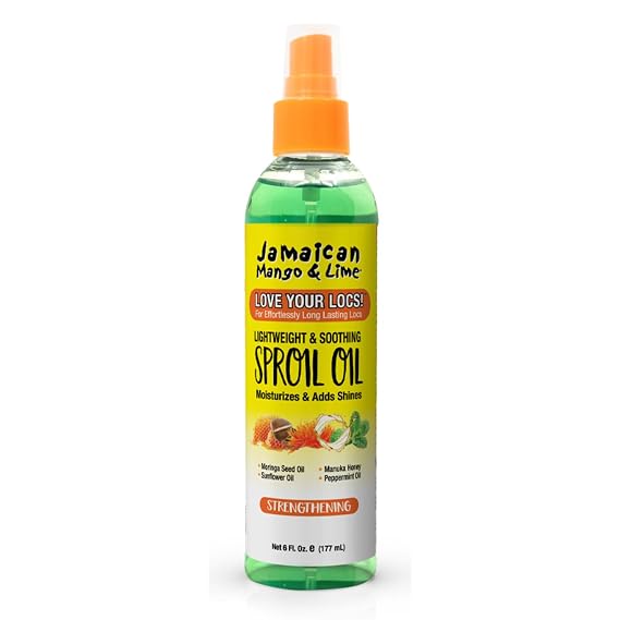 Jamaican Mango & Lime Love Your Locs Lightweight Spray Oil Nourishing Shine & Scalp Relief for Locs, Braids, Twists, Curls 6 oz