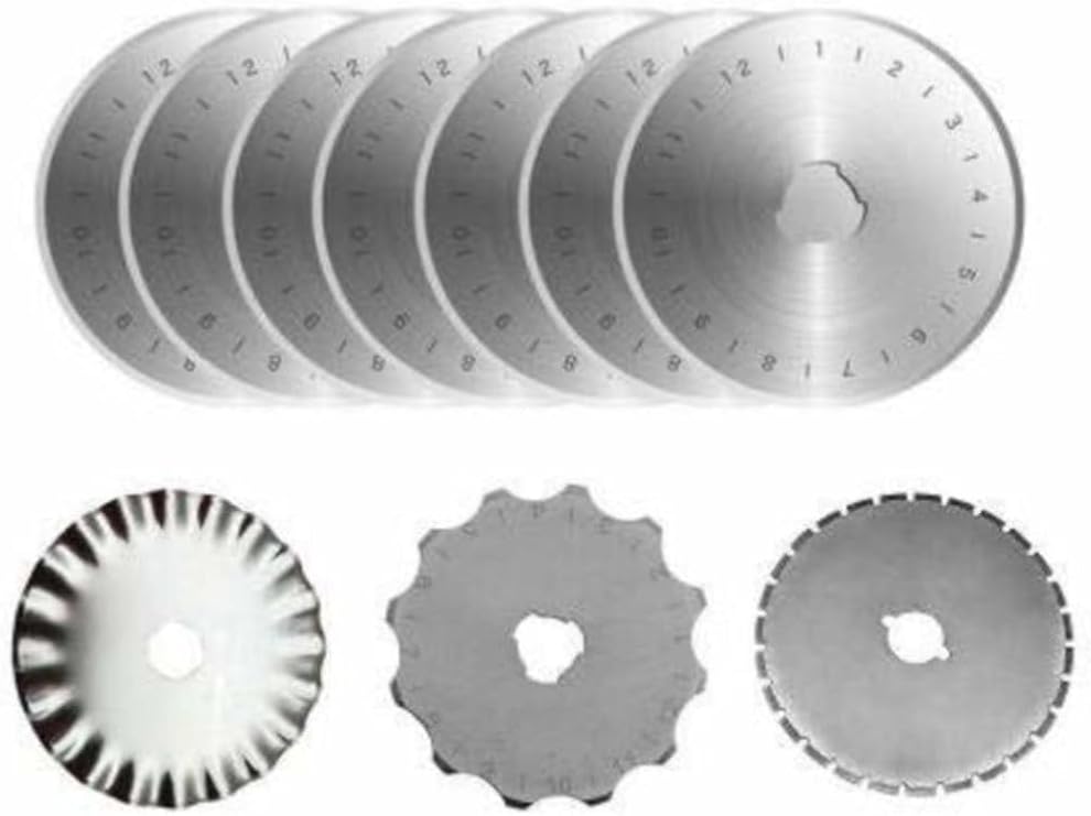 45mm Round Blade Roulette Disc Fabric Cardboard Cutter 10 Pieces Replacement Knife Complete Cutting Set