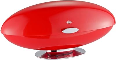 Wesco Spacy Master German Designed Steel Bread Box, Red