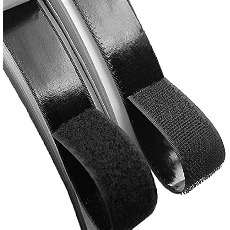OBTANIM 1.5 Inch Wide Adhesive Black Hook and Loop Tape, 5.4 Yards Heavy Duty Sticky Back Fastener Black