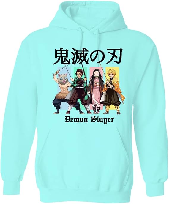 Demon Slayer Gang Kanji Men's and Women's Pullover Hooded Sweatshirt