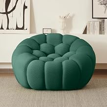 49.21'' Modern Bubble Couch, Oversized Bubble Sofa Chair, Upholstered Mesh Fabric Curved Sofa, 3D Honeycomb Shape Curved Couch for Living Room/Apartment/Small Space, Green