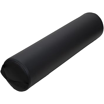 ForPro Full Round Bolster Pillow, Black, Oil and Stain-Resistant, for Massage and Yoga, 6 R x 26 L
