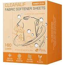 CLEARALIF laundry Fabric Softener Sheets, AMBER DUSK Scent, 160 Loads, Eco Friendly, Great For Travel, Apartments, Dorms.