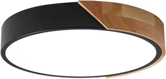 Round Trichromatic Dimming LED Ceiling Light Flush Mount,Black,12 inch/30cm [Energy Class F]